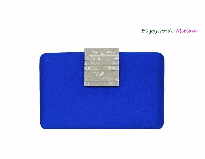 Clutch azul klein cierre nácar