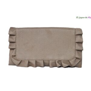 Cartera de antelina beige