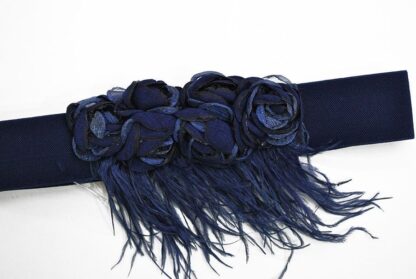 Fajín azul marino plumas - Imagen 2