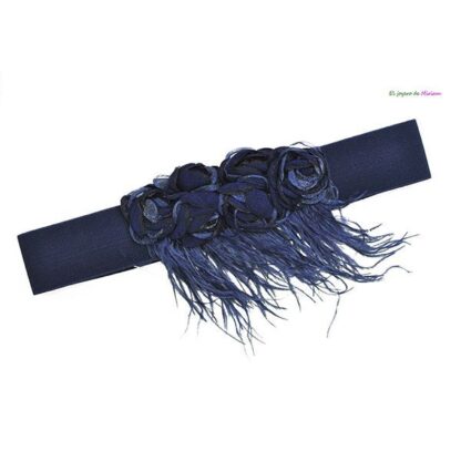 Fajín azul marino plumas