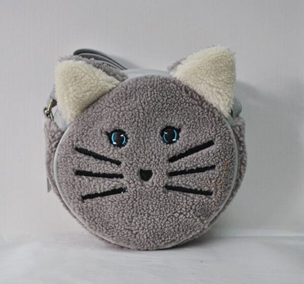 Bolso peluche gato gris