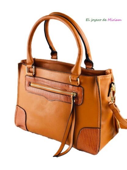 Bolso marrón asas y bandolera