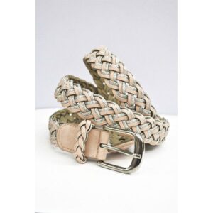 Cinturón rosa y plata