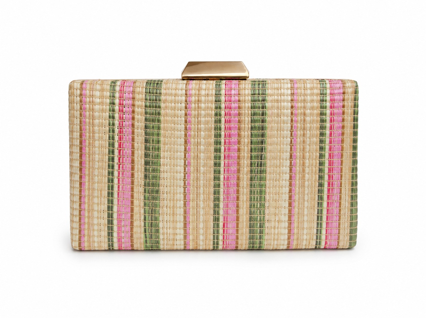 Bolso clutch de rafia rayas