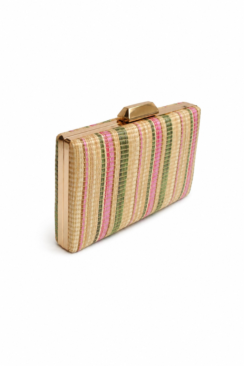 Bolso clutch de rafia rayas - Imagen 2