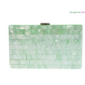 Clutch verde menta carey