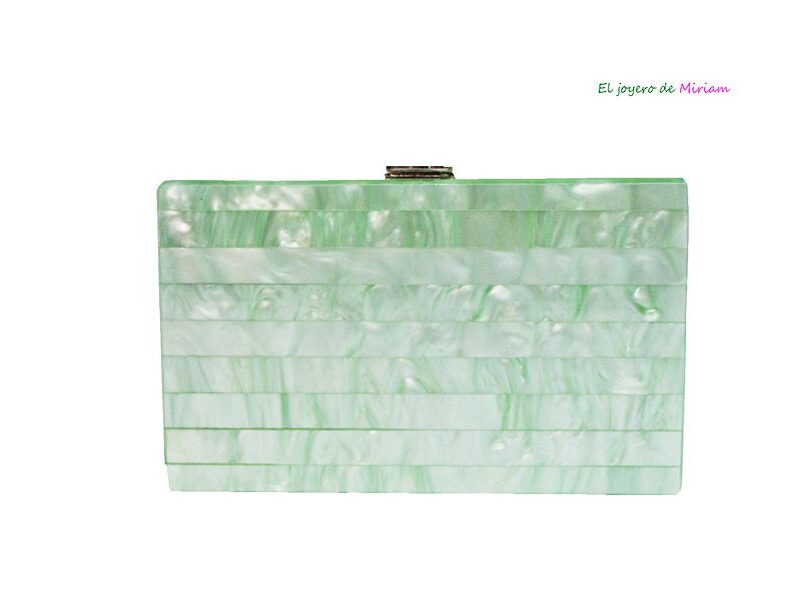 Clutch verde menta carey