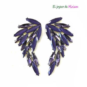 Pendientes morados con plata