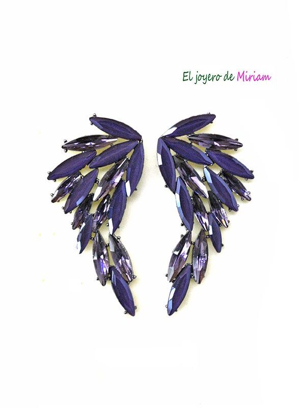 Pendientes morados con plata
