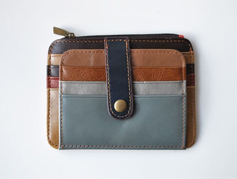 Tarjetero unisex de piel