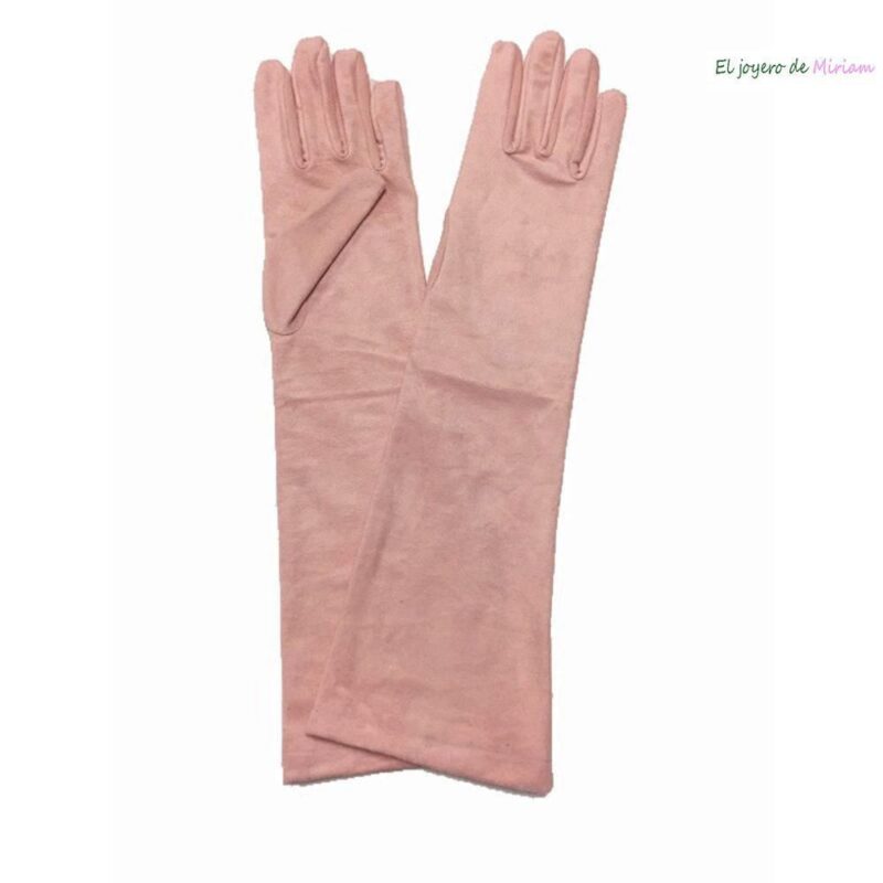 Guantes rosa empolvado antelina