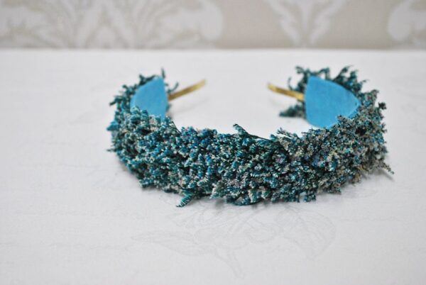 Diadema tocado azul espigas - Imagen 3