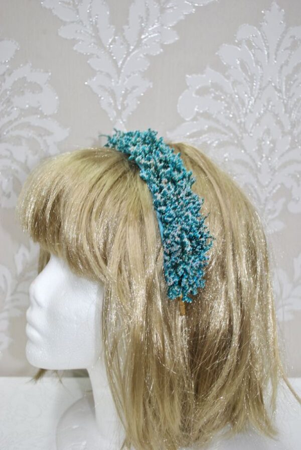 Diadema tocado azul espigas - Imagen 6