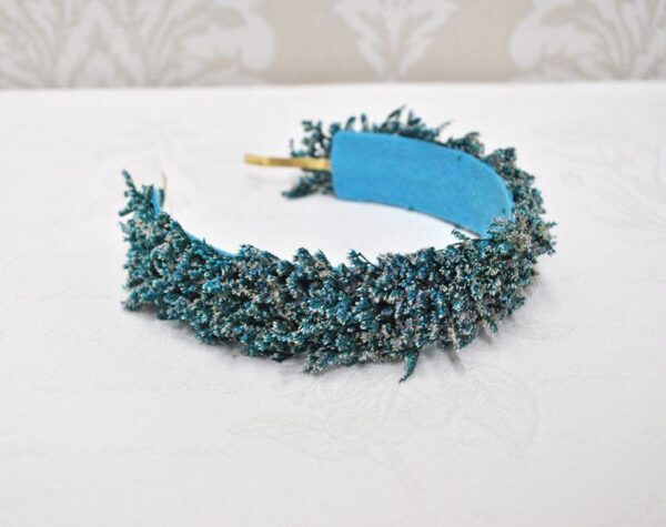 Diadema tocado azul espigas