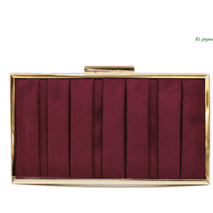 Clutch granate cajita plisada