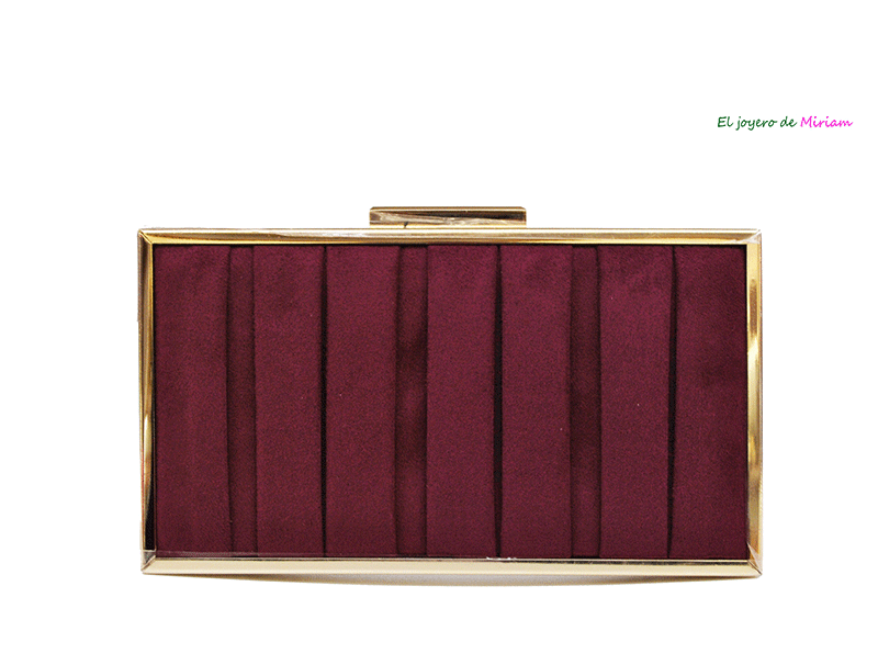 Clutch granate cajita plisada