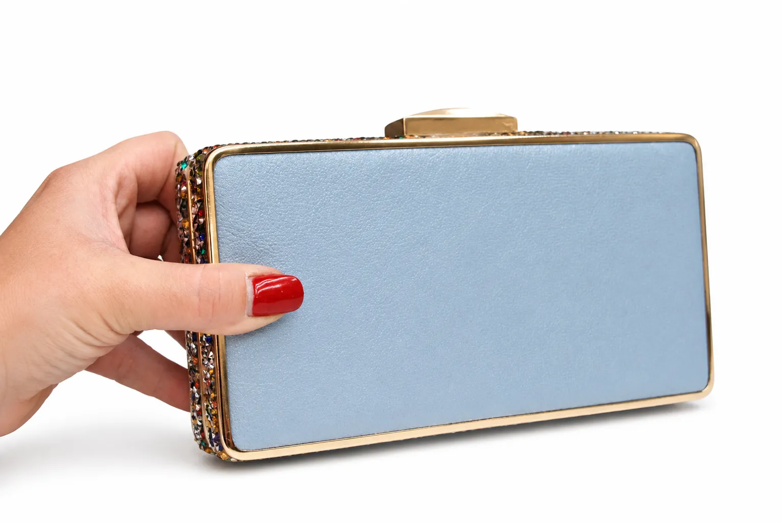 Bolso clutch azul lentejuelas - Imagen 3