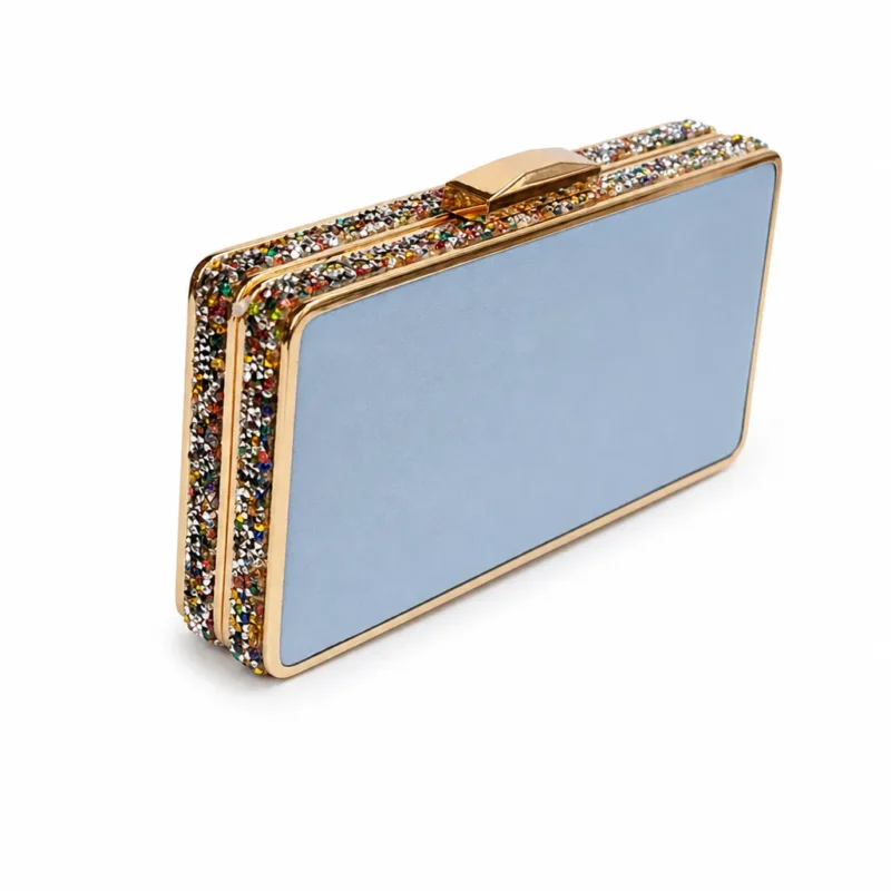 Bolso clutch azul lentejuelas