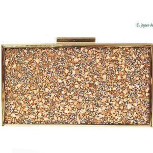 Clutch pedrería naranja
