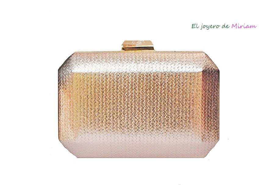 Bolso fiesta clutch oro rosa - El de Miriam