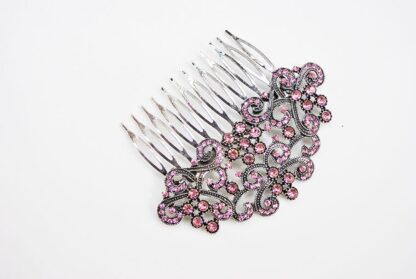 Peineta rosa y plateada