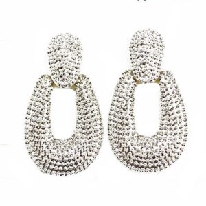 Pendientes plateados metal