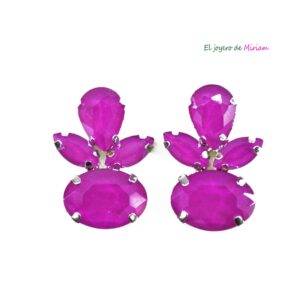 Pendientes fucsias cristal