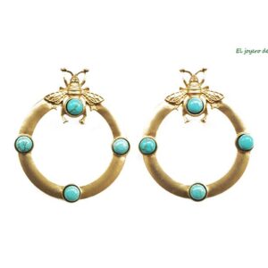 Pendientes azules insecto