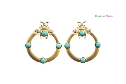 Pendientes azules insecto