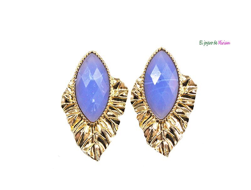 Pendientes azules de fiesta