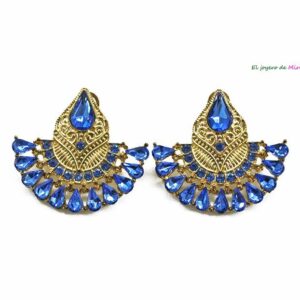 Pendientes azules y dorados