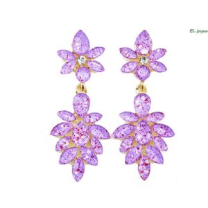 Pendientes malvas flor