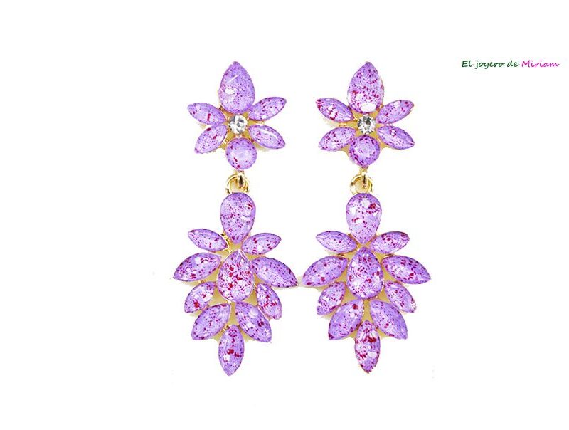 Pendientes malvas flor