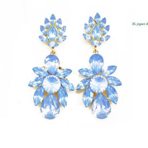 Pendientes cristal celeste