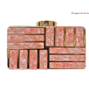 Bolso clutch rosa carey
