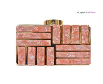 Bolso clutch rosa carey