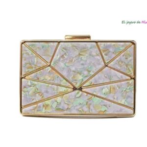 Clutch carey malva y menta