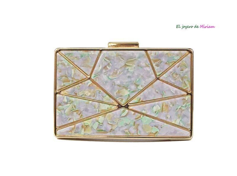 Clutch carey malva y menta