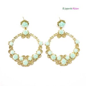 Pendientes verde agua flamenca