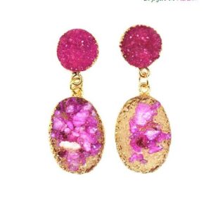 Pendientes ovalados piedra