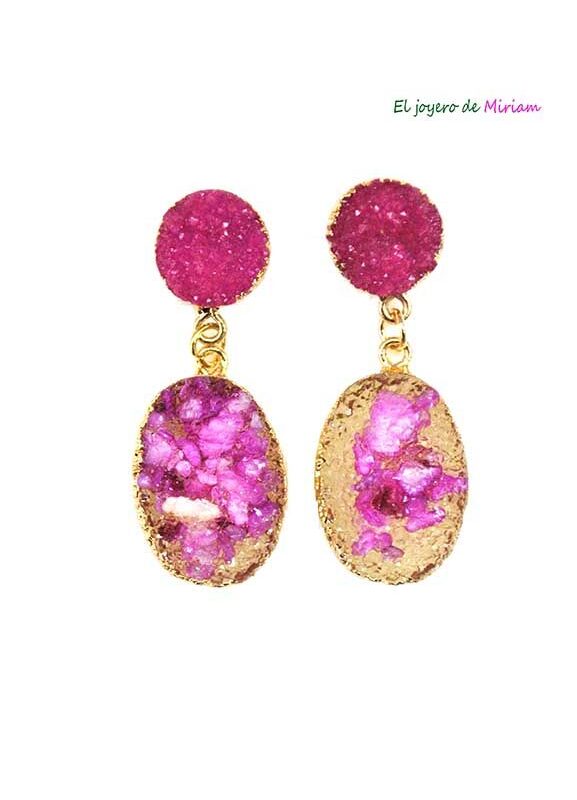 Pendientes ovalados piedra