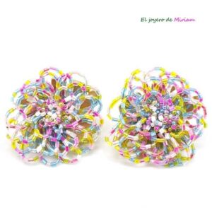 Pendientes cuentas multicolor