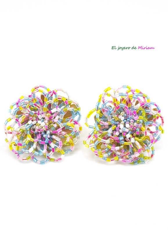Pendientes cuentas multicolor