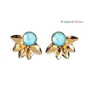 Pendientes cristal azul agua