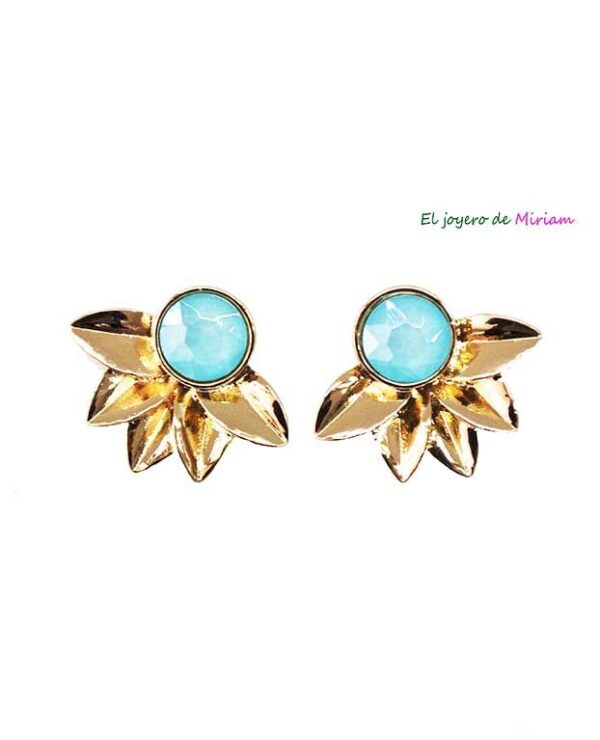 Pendientes cristal azul agua
