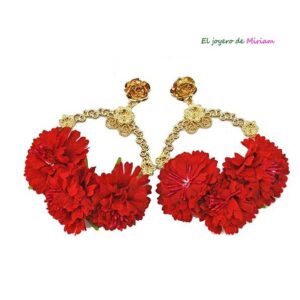 Pendientes rojos de flamenca