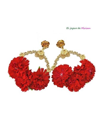 Pendientes rojos de flamenca
