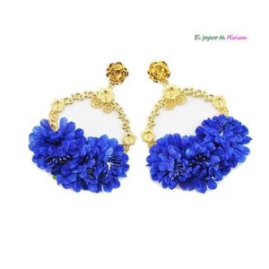 Pendientes flamenca azul klein