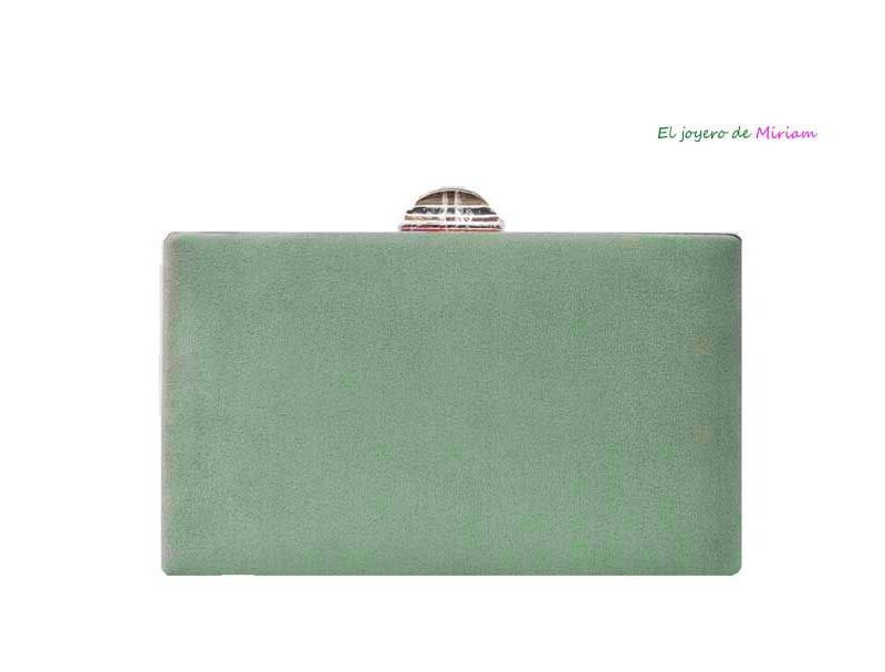 Bolso clutch menta con dorado