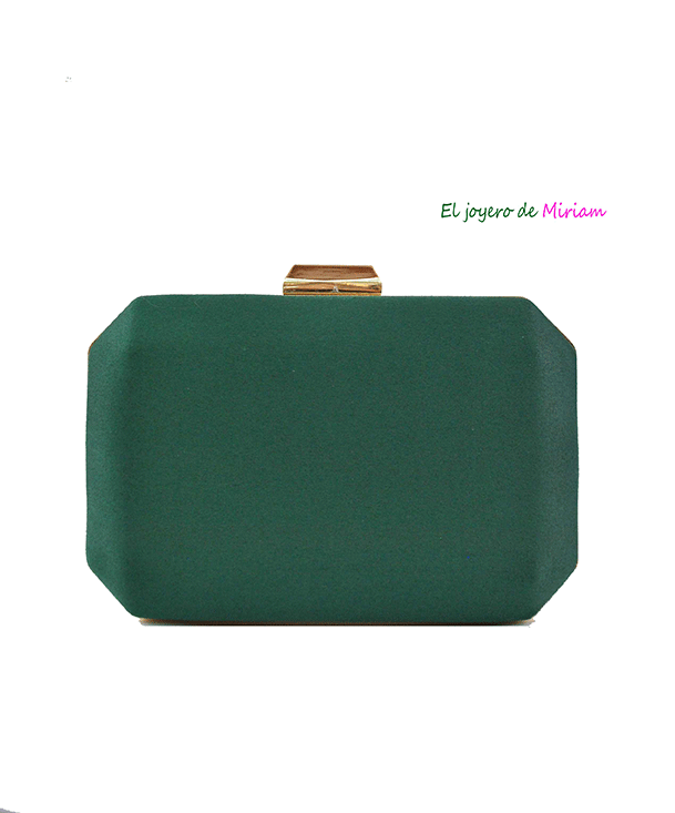 Bolso clutch verde botella - joyero de Miriam